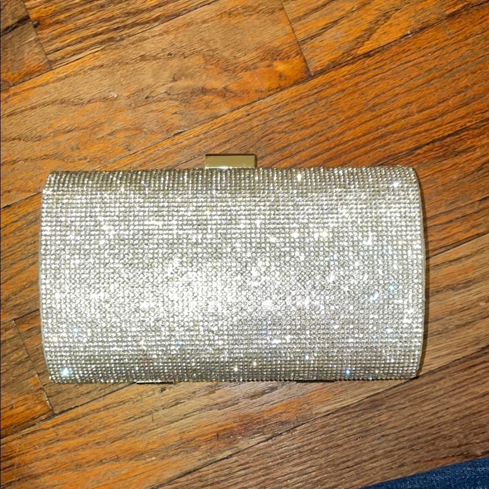 INC Elegant Silver Clutch Bag